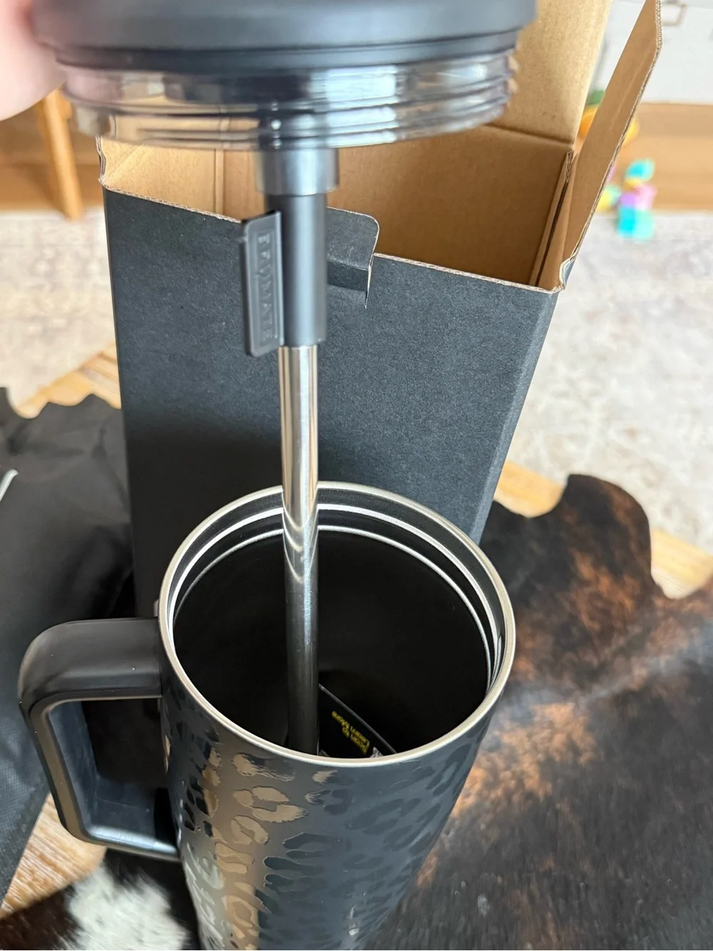 BRUMATE Brand New Matte Black Leopard Print Travel Tumbler with Handle